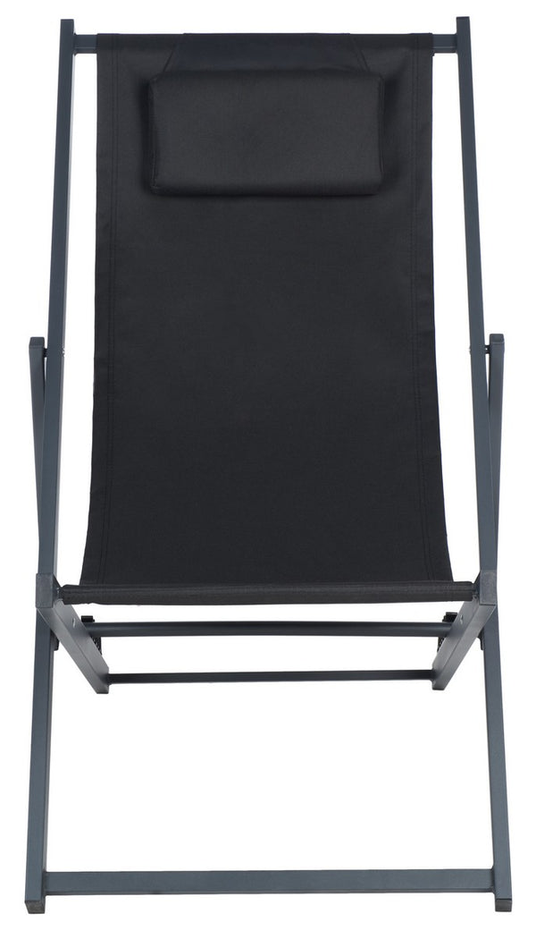 Safavieh Camlin Set Of 2 Sling Chairs -Set Of 2 Black Aluminium/Oxford PAT9039C-SET2
