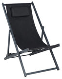 Safavieh Camlin Set Of 2 Sling Chairs -Set Of 2 Black Aluminium/Oxford PAT9039C-SET2