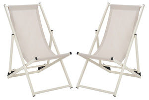 Safavieh Breslin Set Of 2 Sling Chairs -Set Of 2 Beige Aluminium/Texline PAT9040A-SET2
