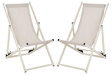 Safavieh Breslin Set Of 2 Sling Chairs -Set Of 2 Beige Aluminium/Texline PAT9040A-SET2