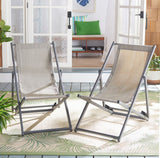 Safavieh Breslin Set Of 2 Sling Chairs -Set Of 2 Grey Aluminium/Texline PAT9040B-SET2