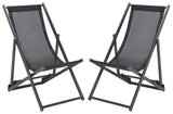 Safavieh Breslin Set Of 2 Sling Chairs -Set Of 2 Black Aluminium/Texline PAT9040C-SET2