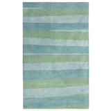 Trans-Ocean Liora Manne Piazza Stripes Contemporary Indoor Hand Tufted 100% Wool Pile Rug Sea Breeze 8'3" x 11'6"