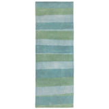 Trans-Ocean Liora Manne Piazza Stripes Contemporary Indoor Hand Tufted 100% Wool Pile Rug Sea Breeze 2'3" x 8'