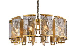 Bethel Brass Chandelier in Metal & Crystal