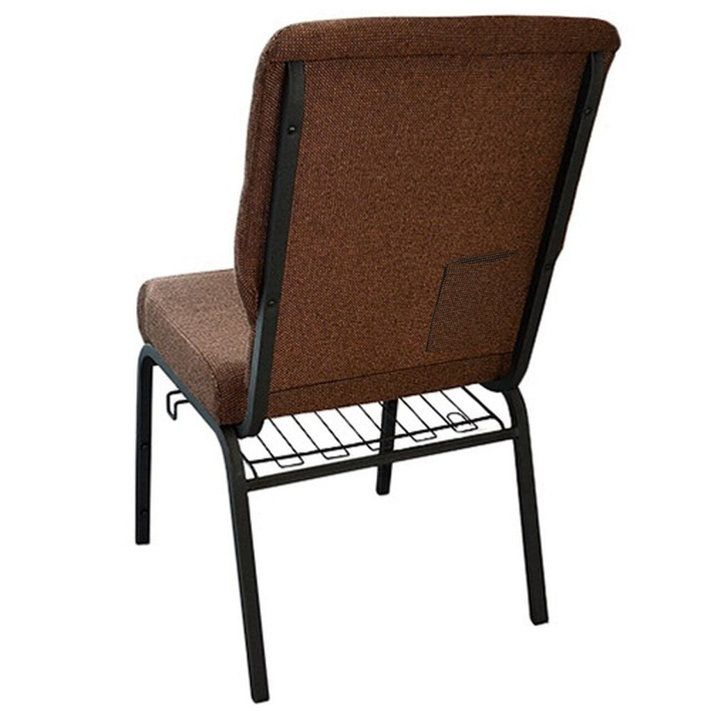 English Elm EE1101 Classic Commercial Grade 18.5" Church Chair Java Fabric/Black Vein Frame EEV-10885