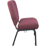 English Elm EE1102 Classic Commercial Grade 20" Church Chair Maroon Fabric/Black Frame EEV-10890