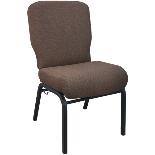 English Elm EE1102 Classic Commercial Grade 20" Church Chair Java Fabric/Black Frame EEV-10891