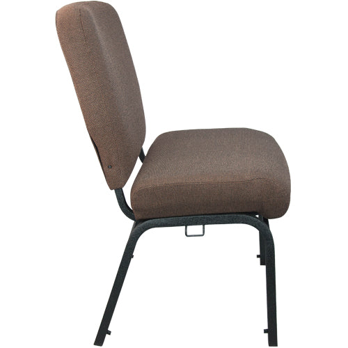 English Elm EE1102 Classic Commercial Grade 20" Church Chair Java Fabric/Black Frame EEV-10891