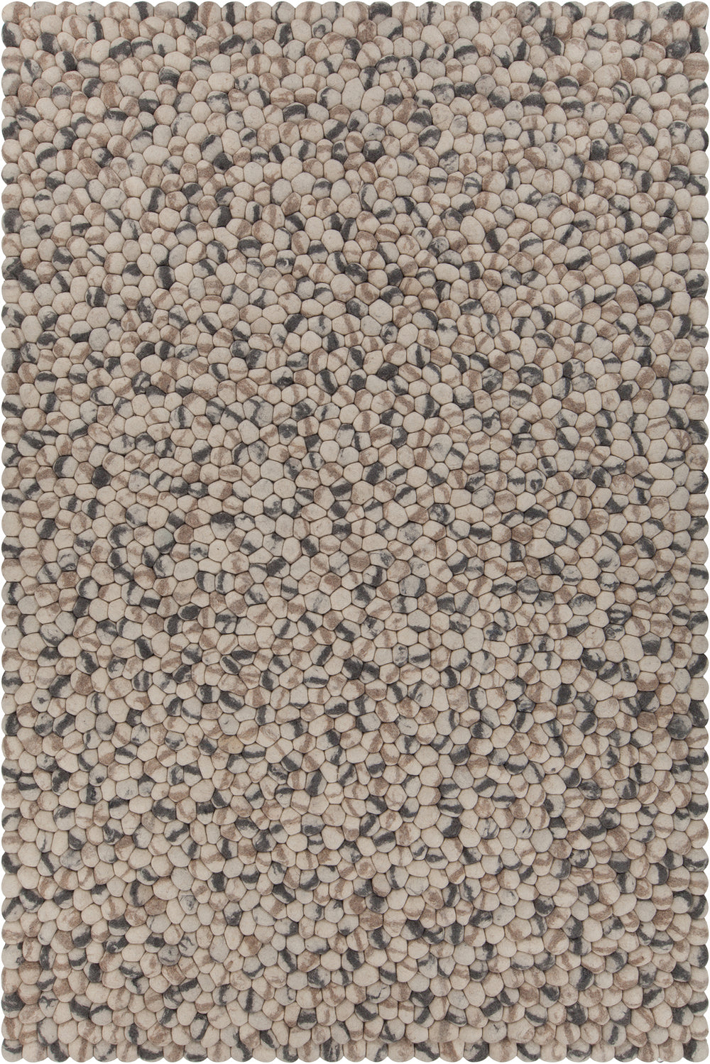 Chandra Rugs Pebbles 100% Wool Hand-Woven Contemporary Wool Rug White/Grey 9' x 13'