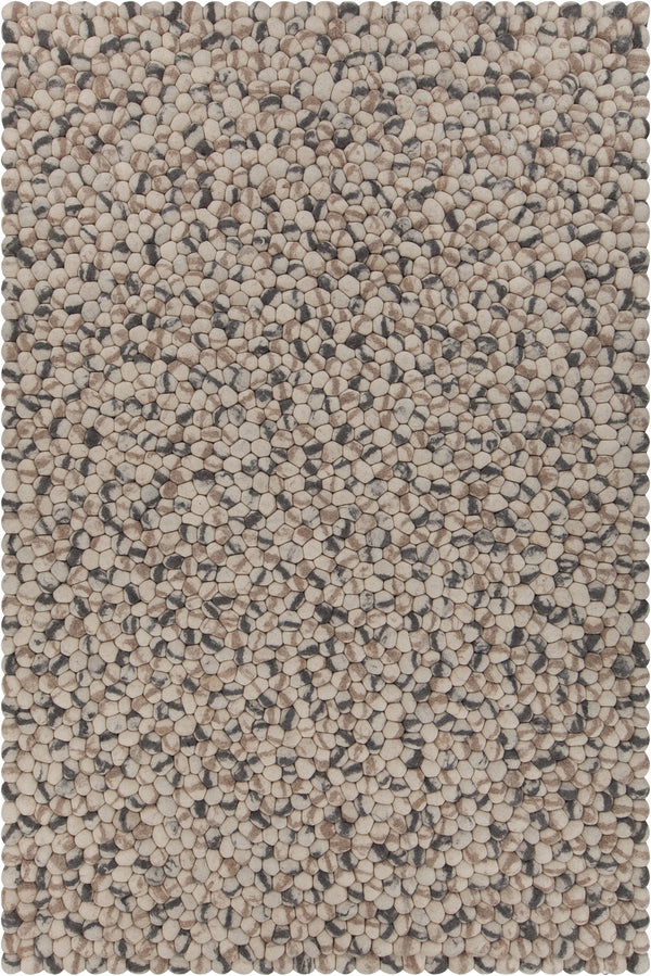 Chandra Rugs Pebbles 100% Wool Hand-Woven Contemporary Wool Rug White/Grey 9' x 13'