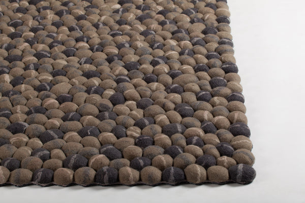 Chandra Rugs Pebbles 100% Wool Hand-Woven Contemporary Wool Rug Brown/Grey 9' x 13'