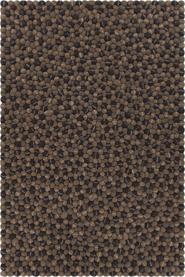 Chandra Rugs Pebbles 100% Wool Hand-Woven Contemporary Wool Rug Brown/Grey 9' x 13'