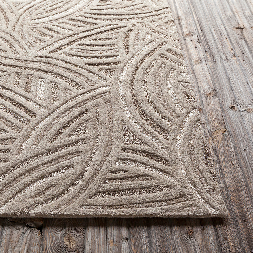 Chandra Rugs Penelope 60% Wool + 30% Polyester Hand-Tufted Contemporary Rug Taupe/Beige 9' x 13'