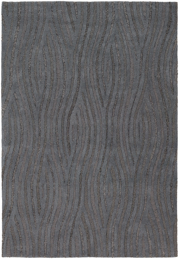Chandra Rugs Penelope 60% Wool + 30% Polyester Hand-Tufted Contemporary Rug Brown/Grey 9' x 13'