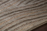 Chandra Rugs Penelope 60% Wool + 30% Polyester Hand-Tufted Contemporary Rug Brown/Grey 9' x 13'