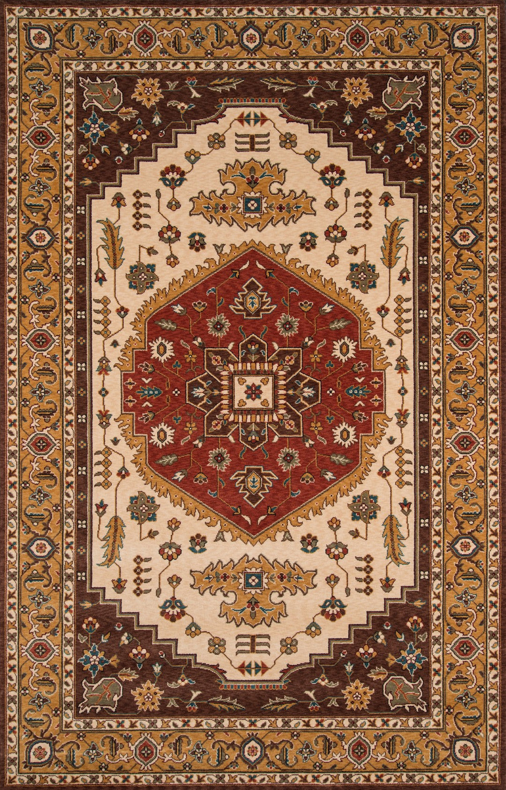 Momeni Persian Garden PG-03 Machine Made Traditional Medallion Indoor Area Rug Cocoa 9'6" x 13' PERGAPG-03COO96D0