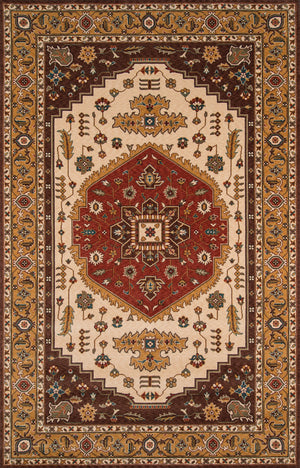 Momeni Persian Garden PG-03 Machine Made Traditional Medallion Indoor Area Rug Cocoa 9'6" x 13' PERGAPG-03COO96D0