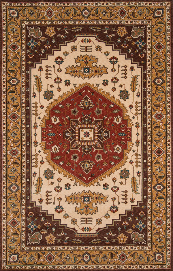 Momeni Persian Garden PG-03 Machine Made Traditional Medallion Indoor Area Rug Cocoa 9'6" x 13' PERGAPG-03COO96D0