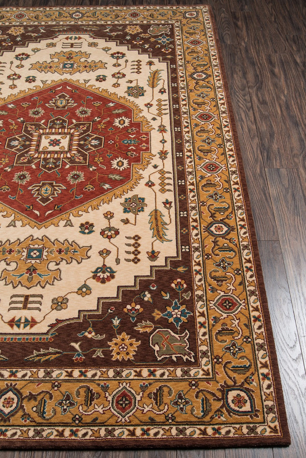 Momeni Persian Garden PG-03 Machine Made Traditional Medallion Indoor Area Rug Cocoa 9'6" x 13' PERGAPG-03COO96D0