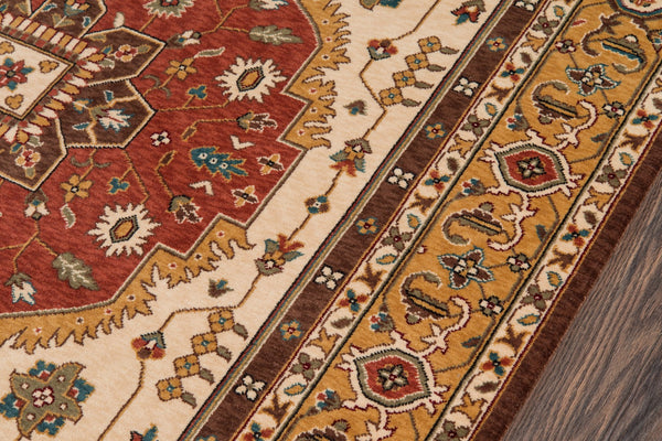 Momeni Persian Garden PG-03 Machine Made Traditional Medallion Indoor Area Rug Cocoa 9'6" x 13' PERGAPG-03COO96D0