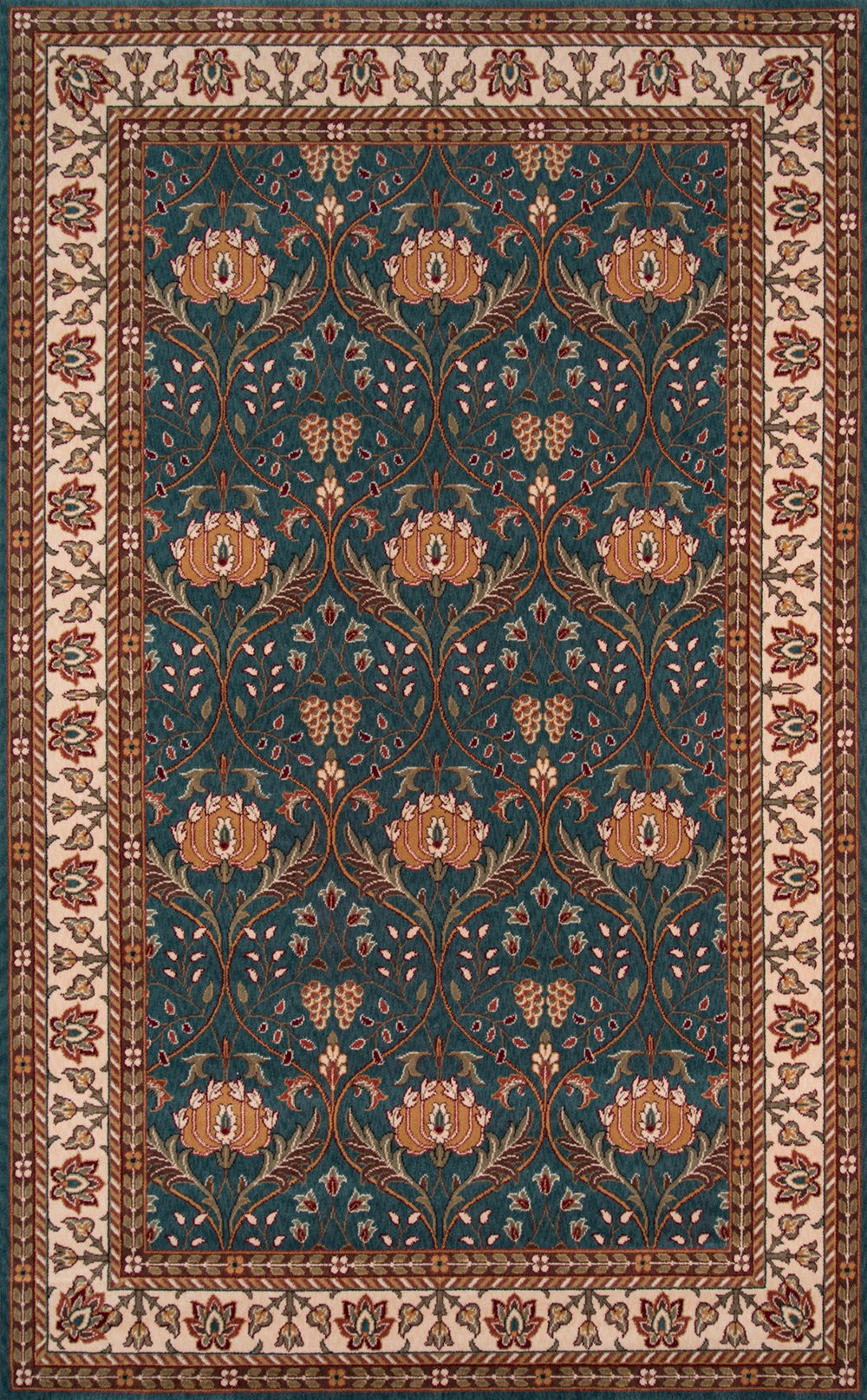 Momeni Persian Garden PG-12 Machine Made Traditional Oriental Indoor Area Rug Teal Blue 9'6" x 13' PERGAPG-12TEB96D0