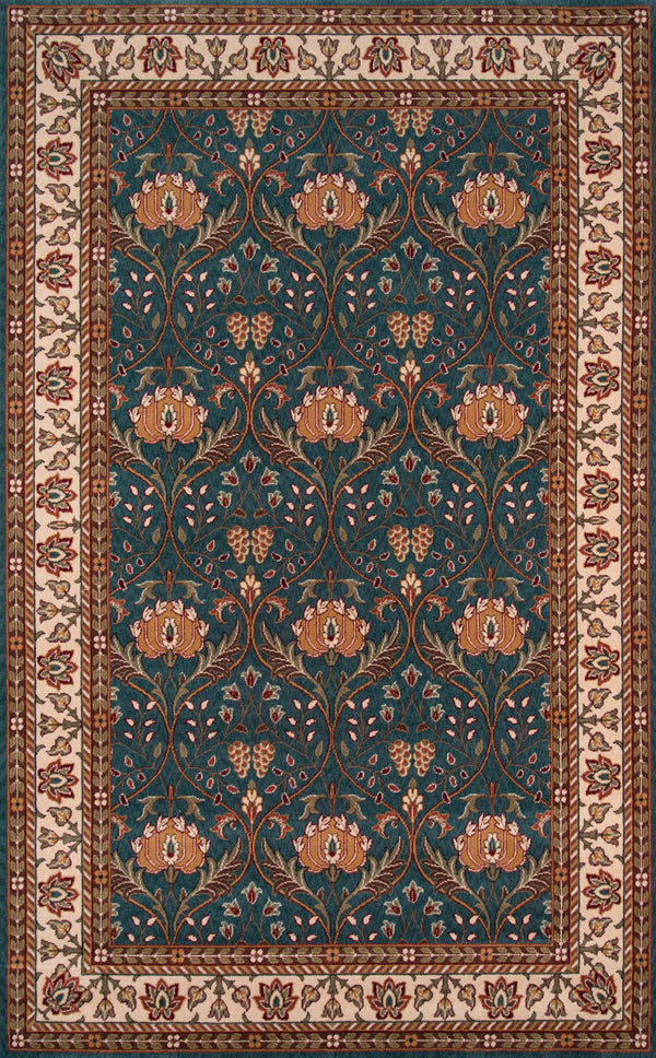 Momeni Persian Garden PG-12 Machine Made Traditional Oriental Indoor Area Rug Teal Blue 9'6" x 13' PERGAPG-12TEB96D0