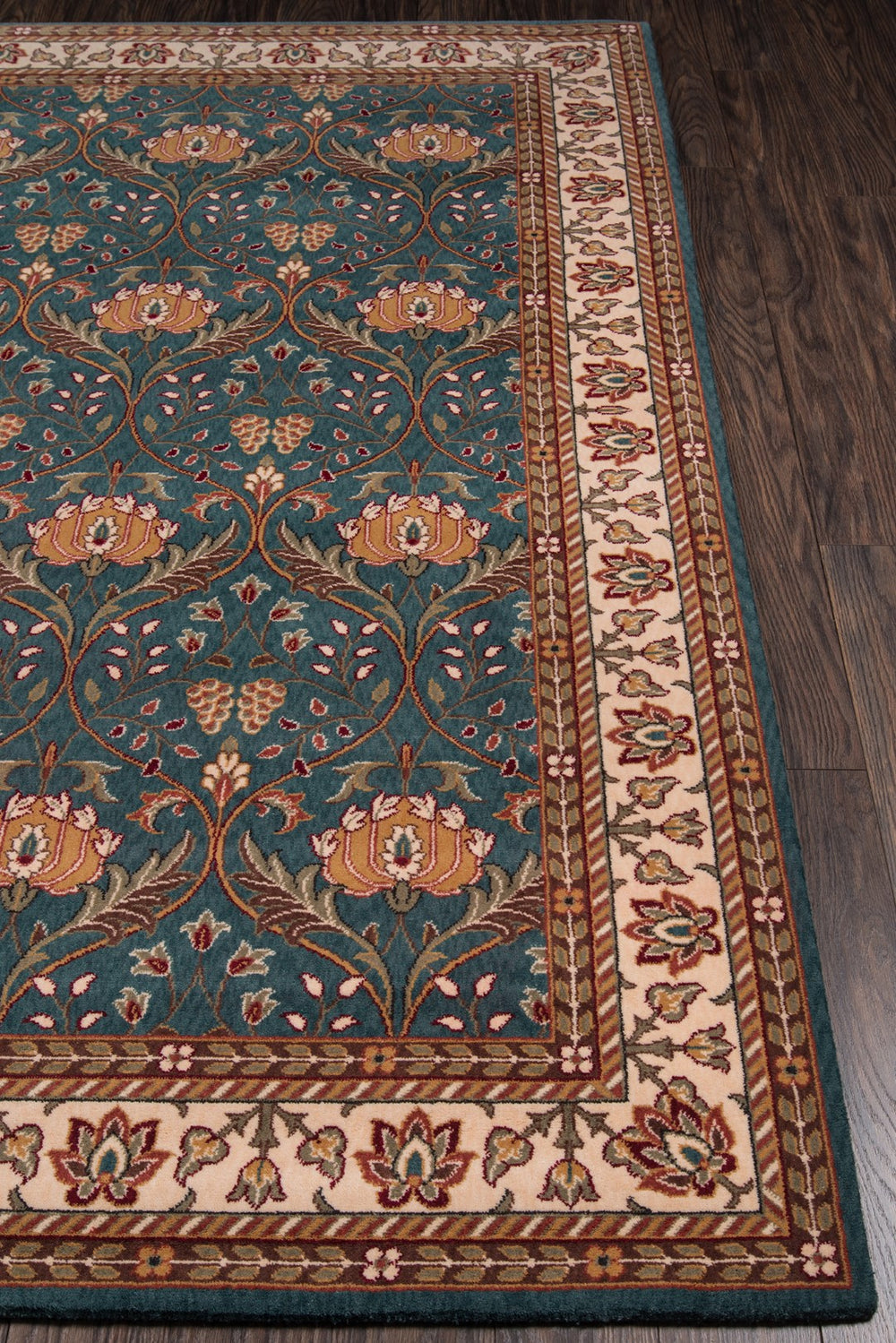 Momeni Persian Garden PG-12 Machine Made Traditional Oriental Indoor Area Rug Teal Blue 9'6" x 13' PERGAPG-12TEB96D0