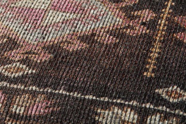 Poufs LPF0033 Vintage-Inspired Machine Woven Pouf in Brown & Pink - Stylish & Versatile Accent Piece