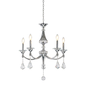 Bethel Chrome Chandelier in Iron & Crystal