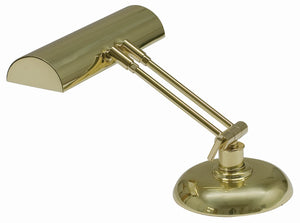 Upright Piano Lamp 10" Halogen in Polished Brass