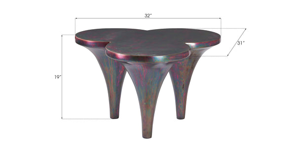 Marley Coffee Table, Resin, Copper Finish