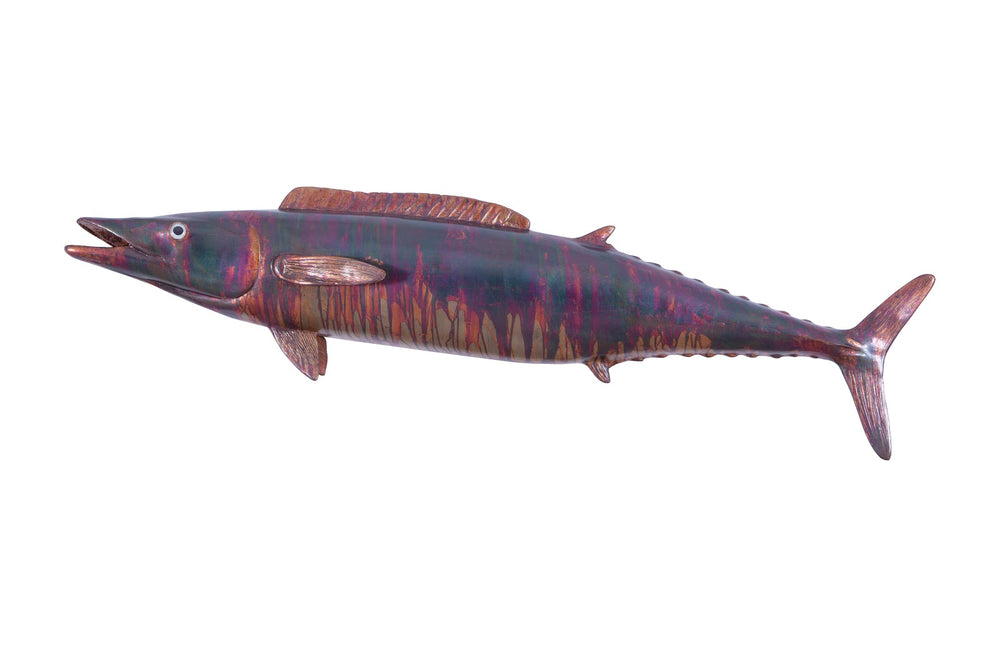 Wahoo Fish Wall Sculpture, Resin, Copper Patina Finish