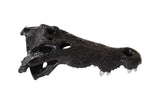 Crocodile Skull Wall Art, Black with Silver Leaf Teeth