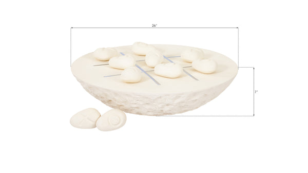 Tic-Tac-Toe Stone, Large, Off-White