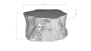 Log Coffee Table, Silver Leaf