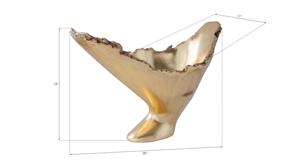 Burled Vase, Gold Leaf