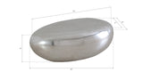 River Stone Coffee Table, Small, Silver Leaf