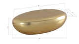River Stone Coffee Table, Large, Gold Leaf