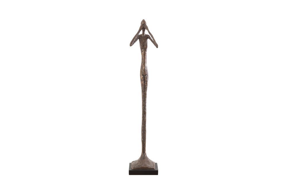 See No Evil Slender Sculpture, Small, Resin, Bronze Finish