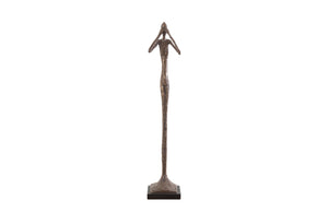 See No Evil Slender Sculpture, Small, Resin, Bronze Finish