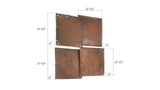 Cast Square Oil Drum Wall Tiles, Resin, Rust Finish, Set of 4