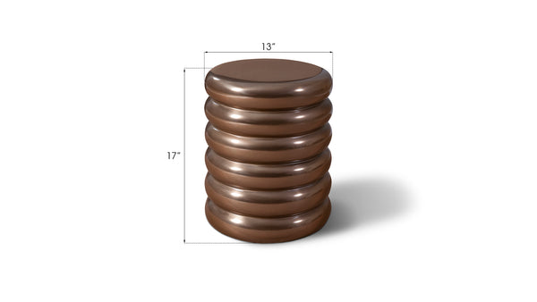 Ribbed Stool, Polished Bronze