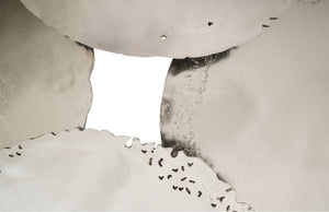 Cast Oil Drum Wall Discs, Silver Leaf, Set of 4