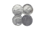 Cast Oil Drum Wall Discs, Silver Leaf, Set of 4