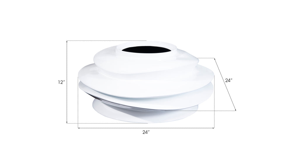 Spiral Planter, White, Short