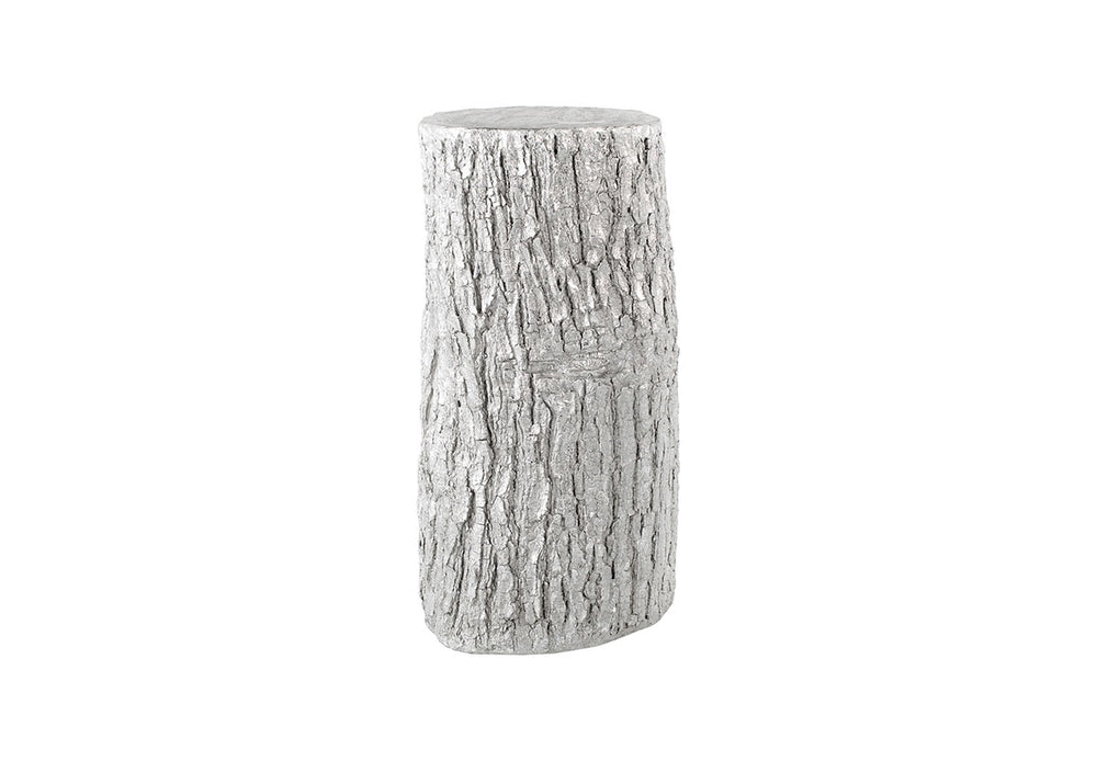 Bark Pedestal, Silver Leaf, SM