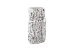 Bark Pedestal, Silver Leaf, SM