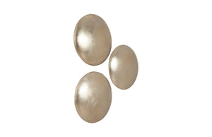 Orb Wall Tiles, Set of 3, Platinum Leaf