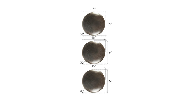 Orb Wall Tiles, Set of 3, Platinum Leaf